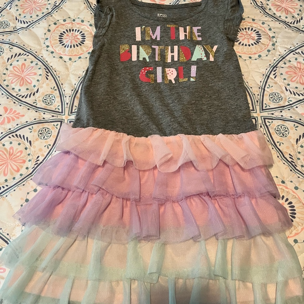 Epic Threads Gray and Pastel Birthday Dress